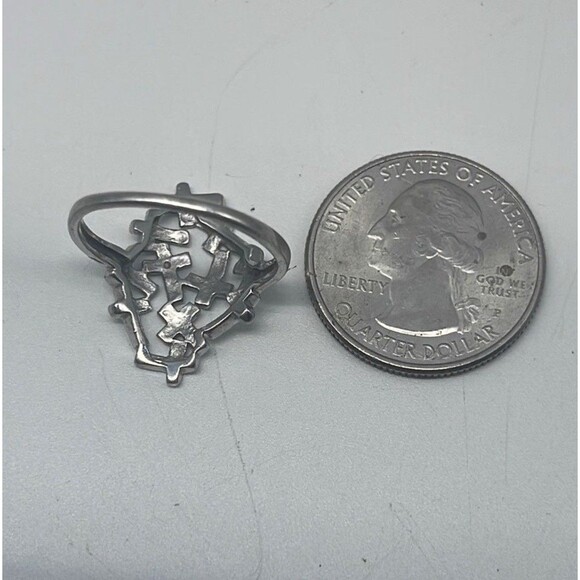 925 Sterling Silver Connecting Multi Crosses Ring Stamped 925 NF TH Sz 8 - Picture 5 of 6